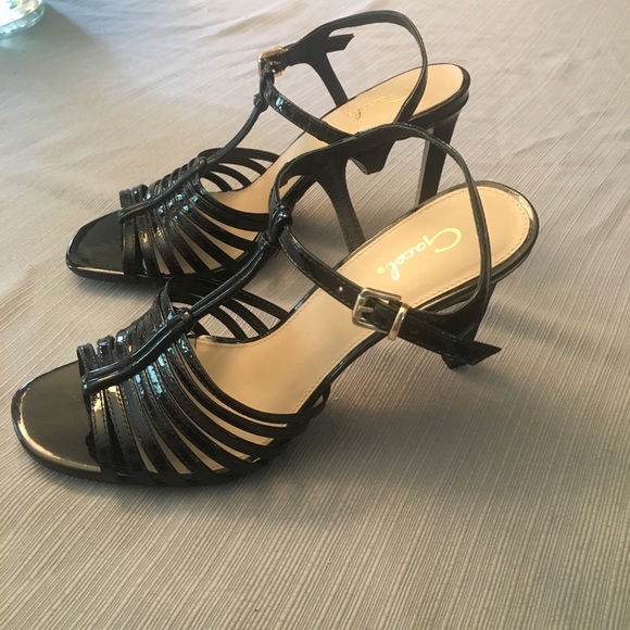 NWOT Gacel Black Patent Leather Heels Size 38 - Picture 1 of 6